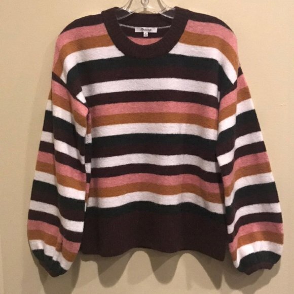 Madewell Striped Payton Pullover Sweater in Coziest Yarn Womens Size M NEW NWT - Picture 3 of 3